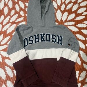 OshKosh B'gosh Grey, White & Maroon Colorblock Hoodie